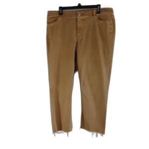 Jjill denim boyfriend straight leg ankle jeans sz 18 tan casual preppy work